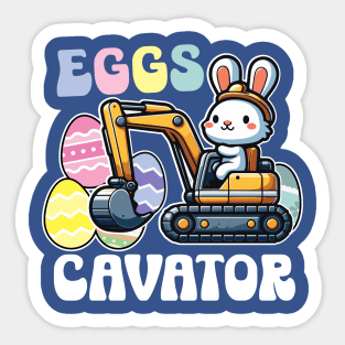 Eggscavator Easter Bunny Sticker